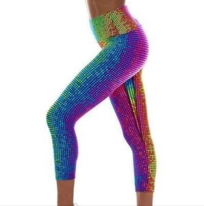 🌈🪩 Rainbow Disco Dot Leggings
